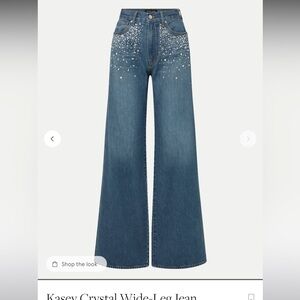 Veronica Beard Kasey Crystal Wide-Leg Jean Sz 26 NWT